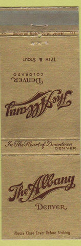 Matchbook Cover - Albany Hotel Denver Colorado