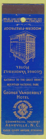Matchbook Cover - George Vanderbilt Hotel Asheville N