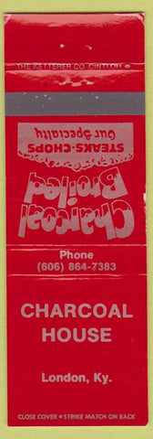 Matchbook Cover - Charcoal House London KY WEAR