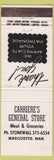 Matchbook Cover - Carriere's General Store Marquette MB