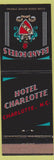 Matchbook Cover - Hotel Charlotte NC Bland Hotels
