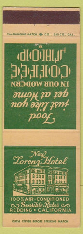 Matchbook Cover - Lorenz Hotel Redding CA
