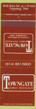 Matchbook Cover - Towngate Family Restaurant Columbus OH