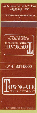 Matchbook Cover - Towngate Family Restaurant Columbus OH