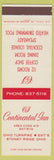 Matchbook Cover - Continental Inn Stoney Ridge OH