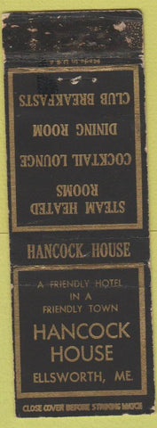 Matchbook Cover - Hancock House Ellsworth ME WORN