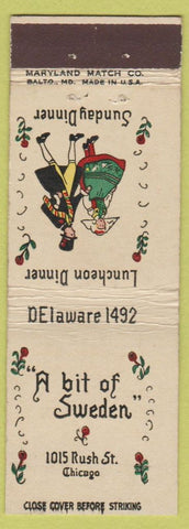 Matchbook Cover - A Bit of Sweden Chicago IL