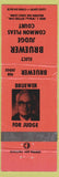 Matchbook Cover - John Whitey Bruewer Election Judge