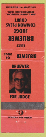 Matchbook Cover - John Whitey Bruewer Election Judge