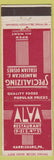 Matchbook Cover - Alva Restaurant Harrisburg PA