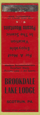 Matchbook Cover - Brookdale Lake Lodge Scotrun PA WEAR