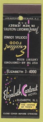 Matchbook Cover - Elizabeth Carteret Hotel Elizabeth NJ
