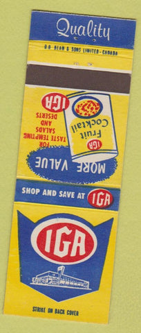 Matchbook Cover - IGA Grocery Stores Canned Fruit Cocktail