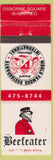 Matchbook Cover - The Beefeater Restaurant Winnipeg MB