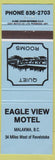 Matchbook Cover - Eagle View Motel Malakwa BC