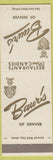 Matchbook Cover - Baur's Denver Colorado Restaurant