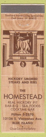 Matchbook Cover - Homestead BBQ Blue Island IL