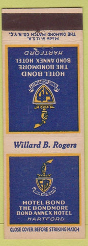 Matchbook Cover - Hotel Bond Bondmore Hartford CT