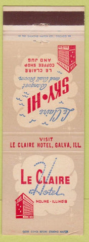 Matchbook Cover - LeClaire Hotel Moline IL #2
