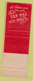 Matchbook Cover - LeClaire Hotel Moline IL #2