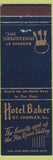 Matchbook Cover - Hotel Baker St Charles IL