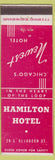 Matchbook Cover - Hamilton Hotel Chicago IL