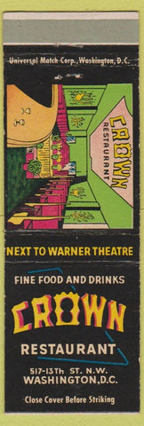 Matchbook Cover - Crown Restaurant Washington DC