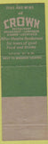 Matchbook Cover - Crown Restaurant Washington DC