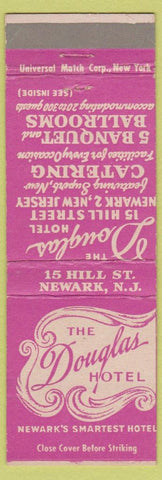 Matchbook Cover - Douglas Hotel Newark NJ