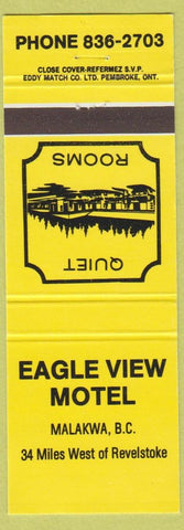 Matchbook Cover - Eagle View Motel Malakwa BC yellow