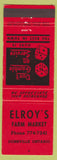 Matchbook Cover - Elroy's Farm Market Dunnville ON