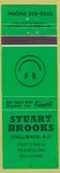 Matchbook Cover - Stuart Brooks Chilliwack BC green