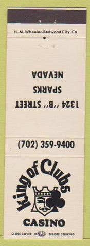 Matchbook Cover - King of Clubs Casino Sparks NV