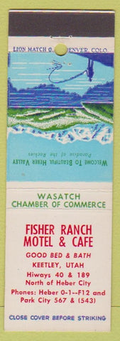 Matchbook Cover - Fisher Ranch Motel Cafe Keetley UT