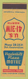 Matchbook Cover - Vanderbilt Plaza Motel Nashville TN