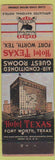 Matchbook Cover - Hotel Texas Fort Worth TX deco
