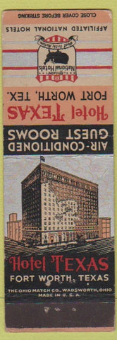 Matchbook Cover - Hotel Texas Fort Worth TX deco