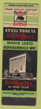 Matchbook Cover - Hotel Cortez EL Paso TX
