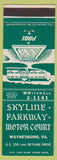 Matchbook Cover - Skyline Parkway Motor Court Waynesboro VA