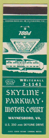 Matchbook Cover - Skyline Parkway Motor Court Waynesboro VA