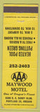 Matchbook Cover - Maywood Motel Portland OR