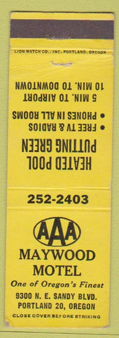 Matchbook Cover - Maywood Motel Portland OR