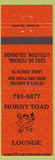 Matchbook Cover - Horny Toad Lounge Littleton Colorado orange