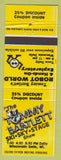 Matchbook Cover - Tommy Bartlett Robot World Wisconsin Dells WI