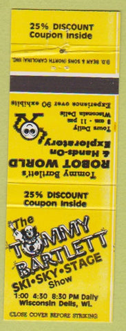 Matchbook Cover - Tommy Bartlett Robot World Wisconsin Dells WI