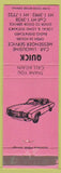 Matchbook Cover - Quick Car Limo Service pink