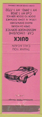 Matchbook Cover - Quick Car Limo Service pink