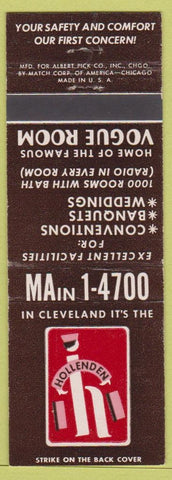 Matchbook Cover - Hollenden Hotel Cleveland OH Vogue Room