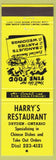Matchbook Cover - Harry's rEstaurant Dryden ON
