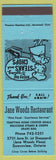 Matchbook Cover - Jane Woods Restaurant Downsview ON blue